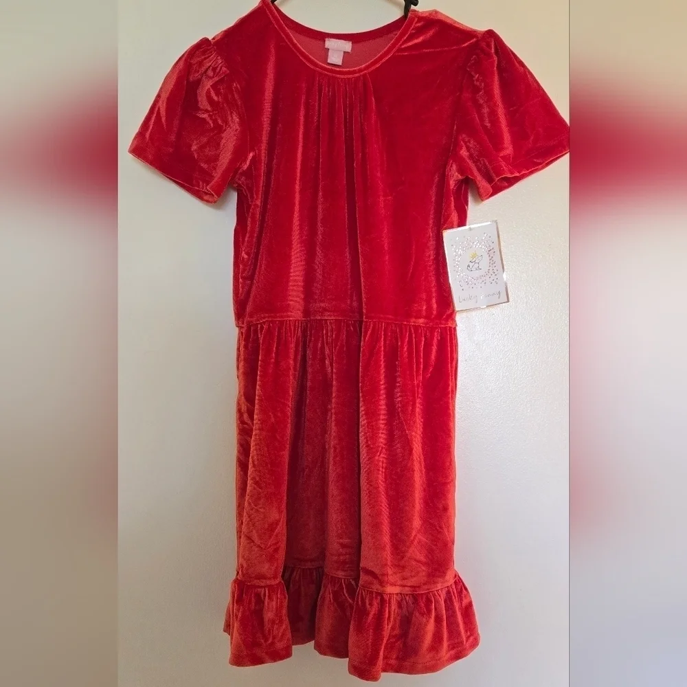 Red Velvet Short Sleeve Dress Sz 12
